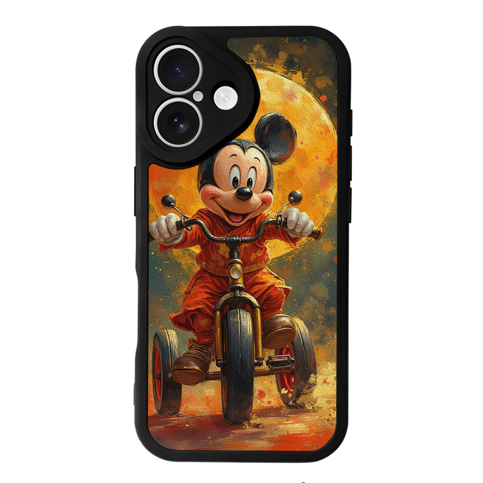 （画像用） ミッキーマウス Mickey Mouse 【iPhone 16シリーズ対応】シリコンスマホケース（レザー調） 材質：シリコン